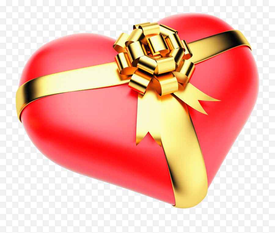 Large Red Png Heart With Gold Bow Cliparts Gratuitos - Love Emoji,Emoticon Herido