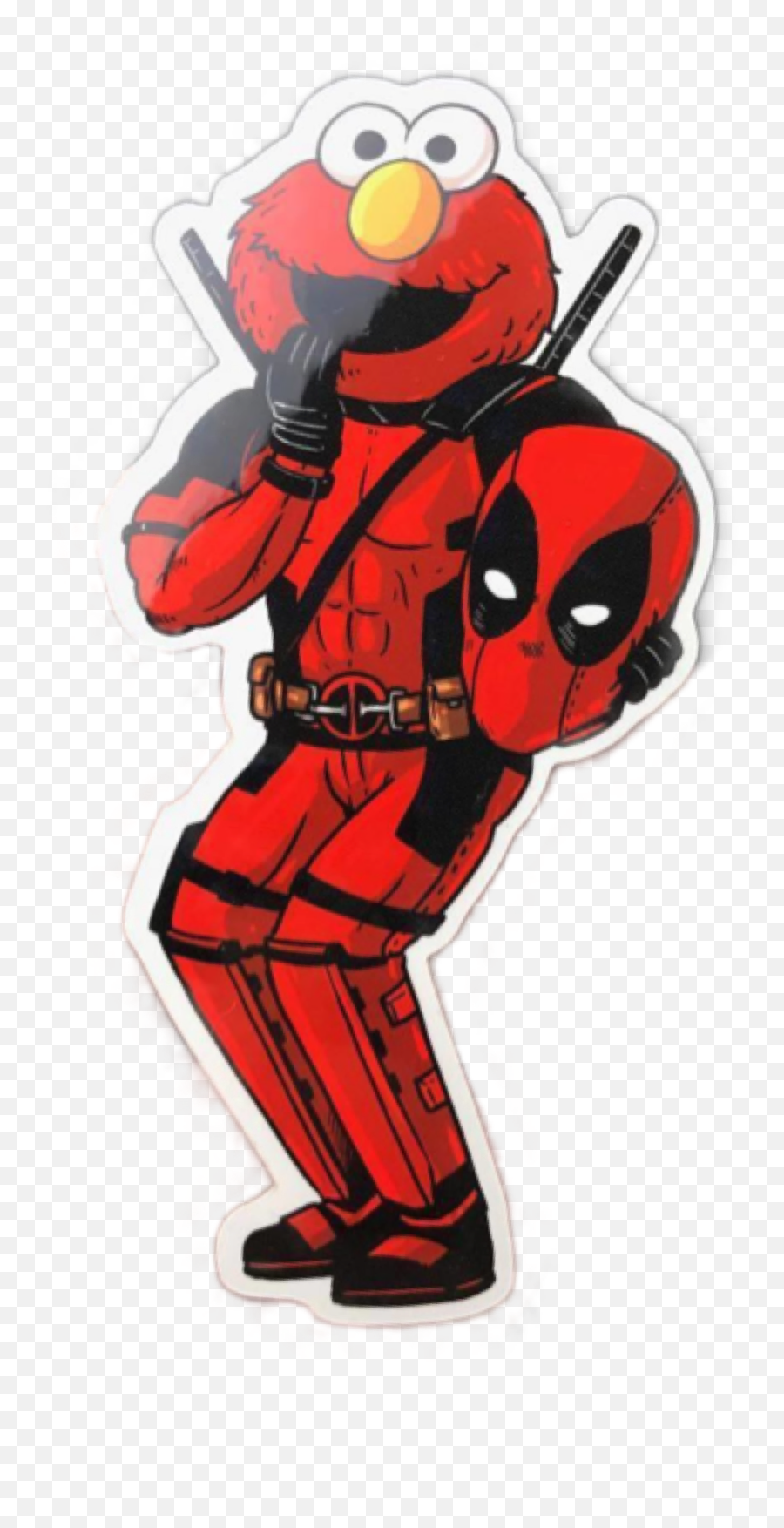 Stickergang Deadpool Elmo Savage Why Sticker By Robær - Deadpool Emoji,Deadpool Emoji Poster