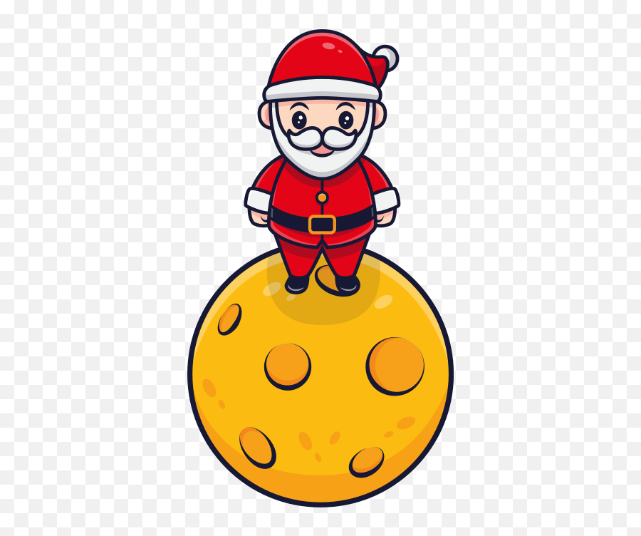 Santa Claus On The Moon Christmas Shirt - Tenstickers Emoji,In Emojis Where Is Santa Located