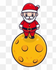 Santa Claus On The Moon Christmas Shirt - Tenstickers Emoji,In Emojis Where Is Santa Located