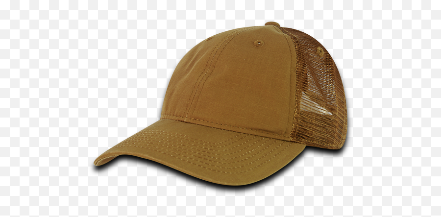 Relaxed Ripstop Unstructured Trucker Hat - Coyote Emoji,Yamaka Emoji