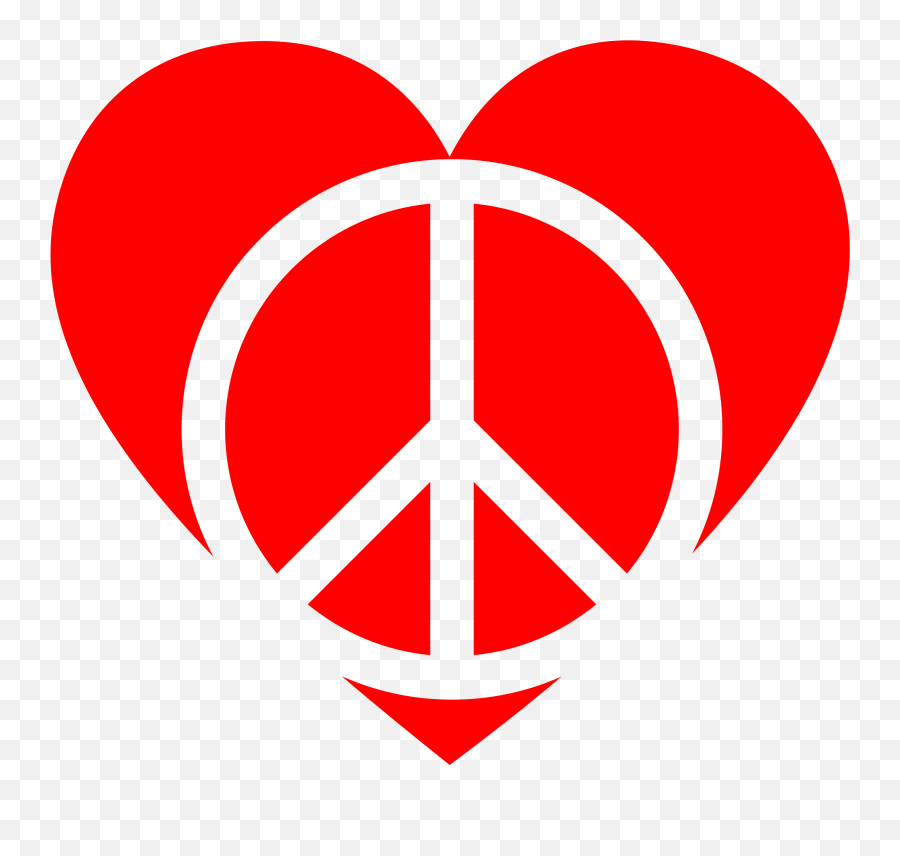Peace Sign Clipart Red - Heart With Peace Sign Emoji,Peace Symbol Emoji