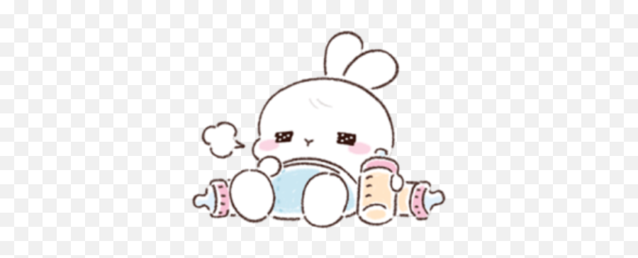 Bunny Smol Cute Aesthetic Kawaii Soft Sticker By - Cute Smol Aesthetic Emoji,Smol Fight Emoji