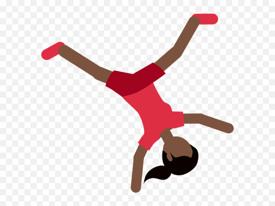 Person Cartwheeling Emoji With Dark Skin Tone Meaning - Person Doing Cartwheel Emoji,Dance Emoji