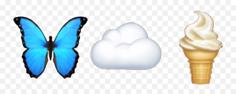 Butterfly Cloud Icecream Emoji Sticker By Moonchild - Soft,Ice Cream Cone Emoji