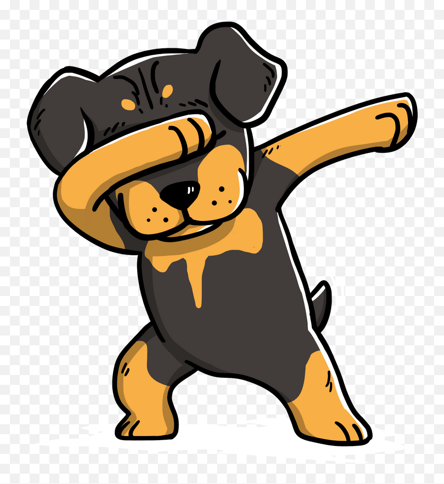 Funny Rottweiler Dabbing Art Print - Rottweiler Dabbing Emoji,Husky Emotions