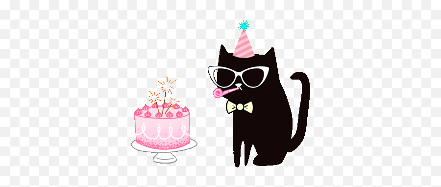Gifs Para El Cumpleaños De Un Gato - Feliz Cumpleaños Gato Gif Emoji,Pastel De Emojis Cumplea?os