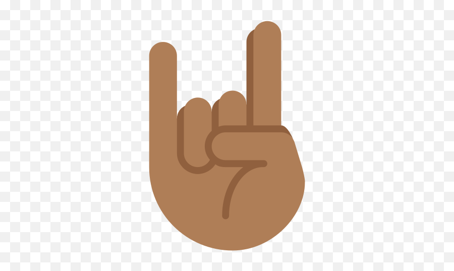 Medium - Brown Rock On Hand Emoji,Rock Horns Emoji