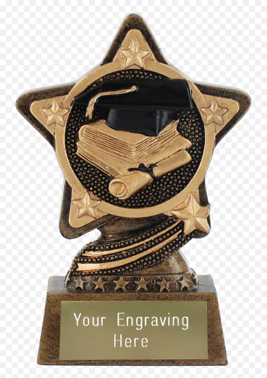 Graduation Trophy By Infinity Stars 10cm 4 - Science Trophies Emoji,Bronze Star Emoji