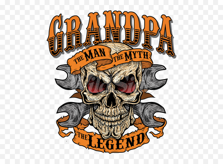 Clipart Clock Grandpa - Skull The Legend The Myth The Man Creepy Emoji,Old Man Clock Emoji