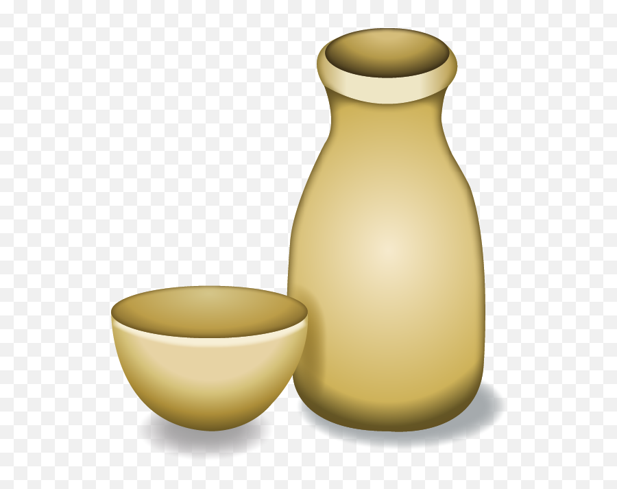 Download Sake Bottle And Cup Emoji Icon - Sake Bottle Emoji Transparent,Bottle Emoji