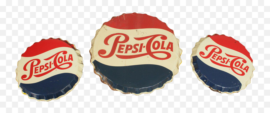 Pepsi Cola Vintage Set 3 Metal Bottle Cap Signs Stout Emoji,List Of Emojis On Pepsi Bottles