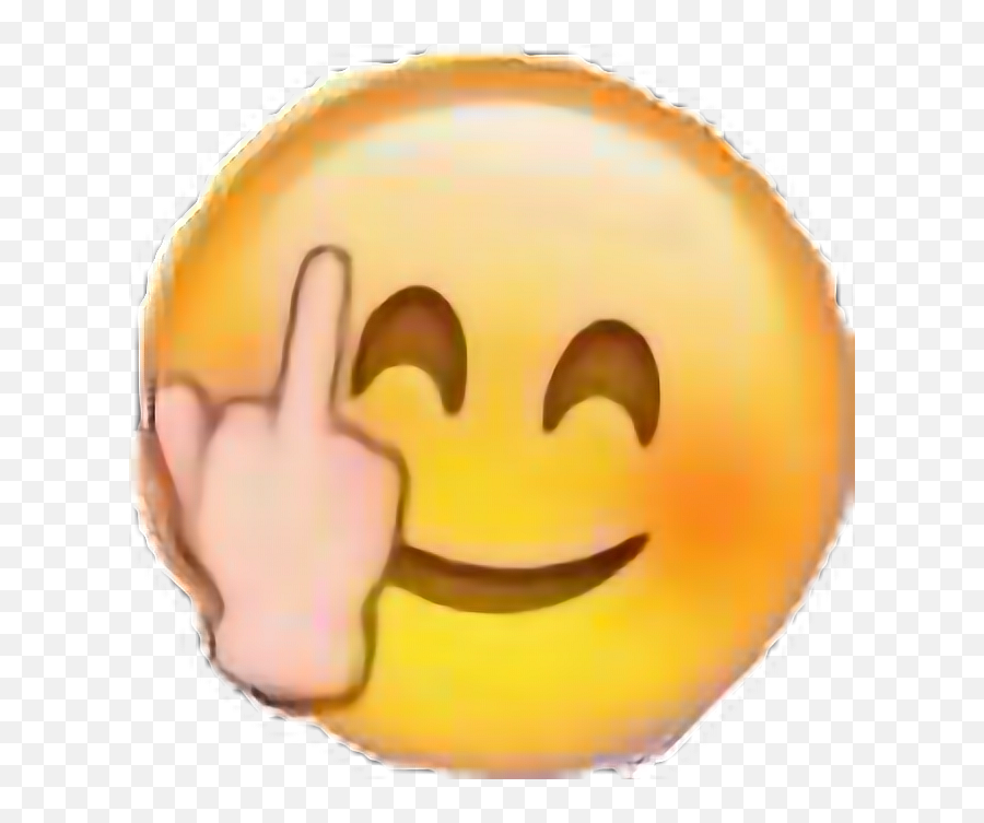 Smiling Emoji With Middle Finger - Emoji Funny Whatsapp Stickers,Rude Finger Emoji