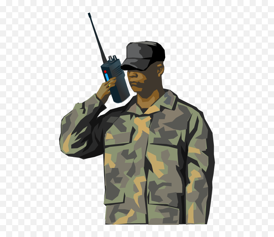 Soldier With Walkie Talkie Radio Tall - Soldier Saluting Png Emoji,Soldier Emoticons