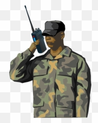 Soldier With Walkie Talkie Radio Tall - Soldier Saluting Png Emoji,Soldier Emoticons