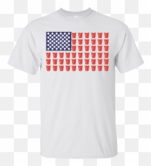 Beer Pong Red Solo Cup American Flag - American Flag Beer Shirt Design Emoji,Solo Cup Emoticon