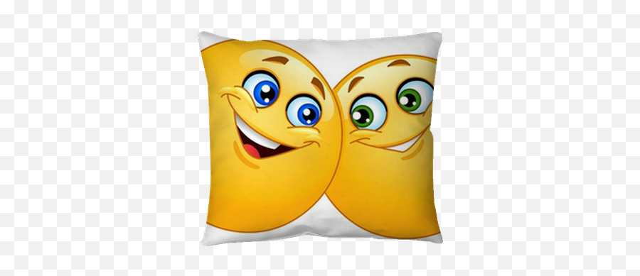 Hugging Emoticons Pillow Cover Pixers - Friends Emoji,Emoticon Plush Pillow