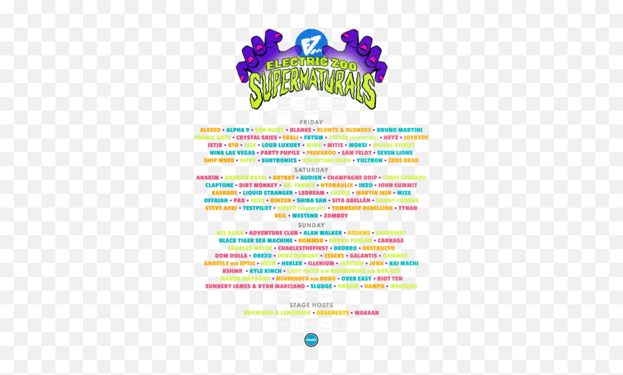 Festival Season 2021 - Electric Zoo 2021 Lineup Emoji,Dj Emojis Brownies And Lemonade