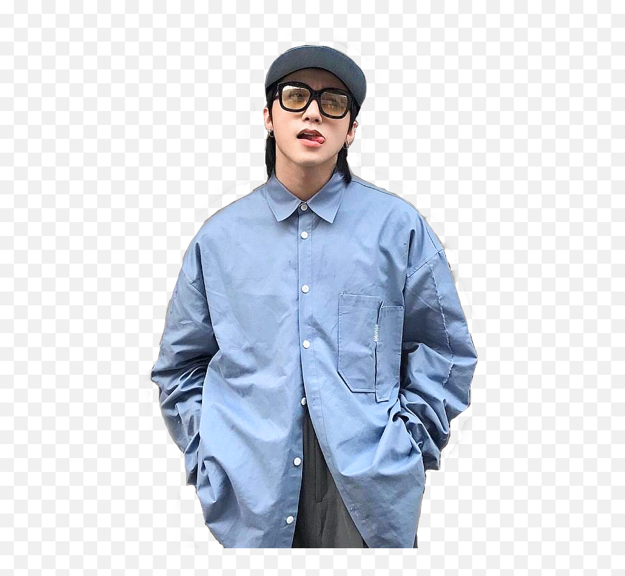 M - Tp Mtp Sontung Sticker By Thanhhuyen Duong Long Sleeve Emoji,Blue Shirt Glasses Emoji