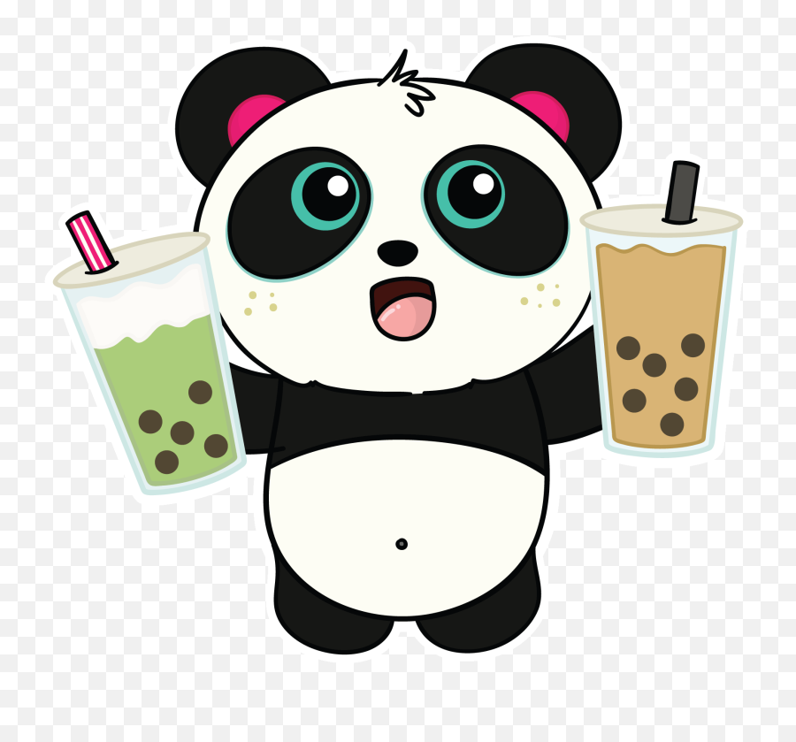 Pandi The Panda Sticker For Ios Android Giphy Animated - Panda Drinking Milk Tea Emoji,Llama Emoji Iphone