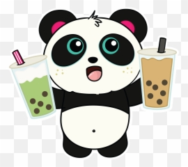 Pandi The Panda Sticker For Ios Android Giphy Animated - Panda Drinking Milk Tea Emoji,Llama Emoji Iphone