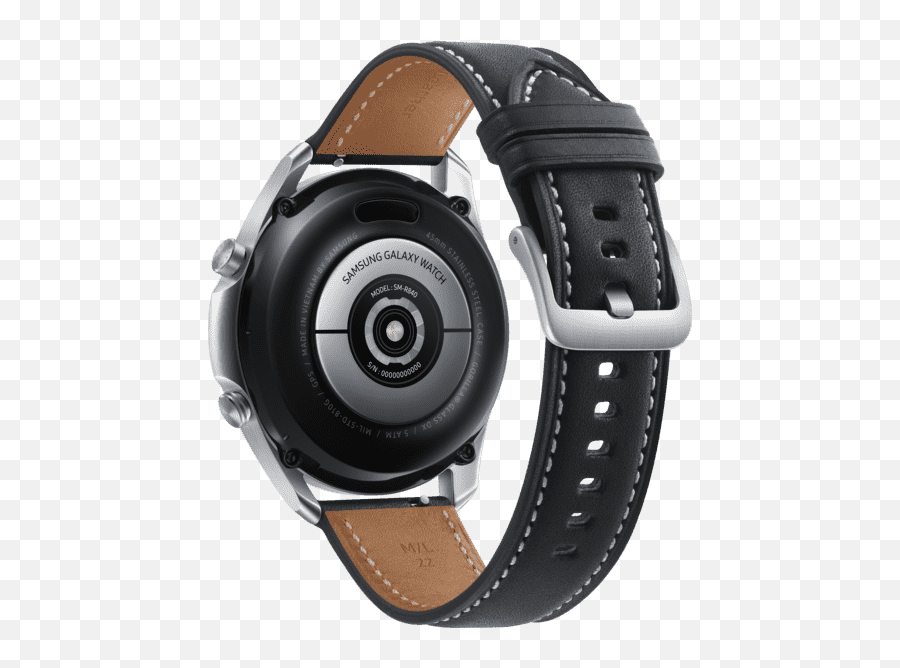 Samsung Galaxy Watch3 Bt 45 Mm - Smartwatch Breite 22 Mm Leder Silber Sm R845fzsaeua Emoji,Ar Emoji S10