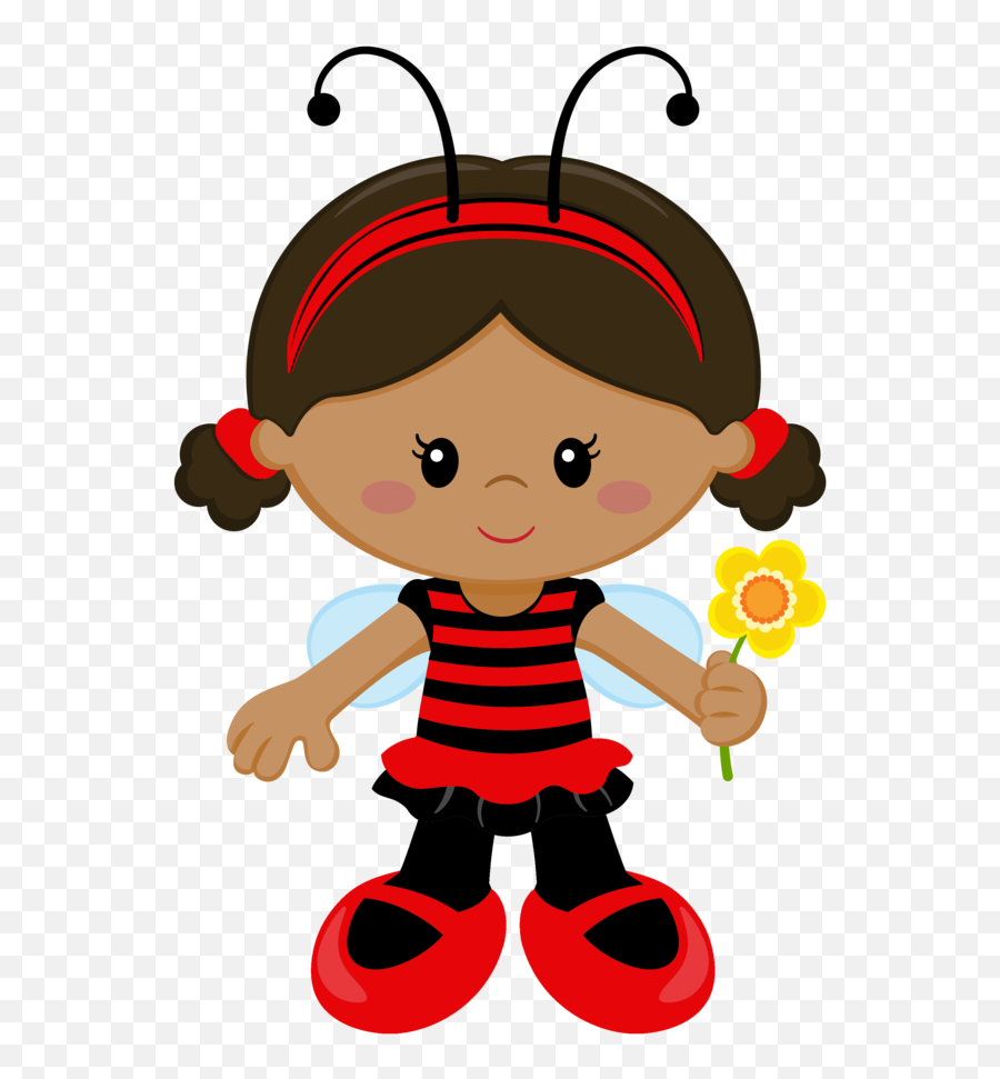 Say Hello Clip Art Lady Bug Paper Dolls - Joaninha Aplique Menina Joaninha Emoji,How To Say Toilet Paper In Emojis