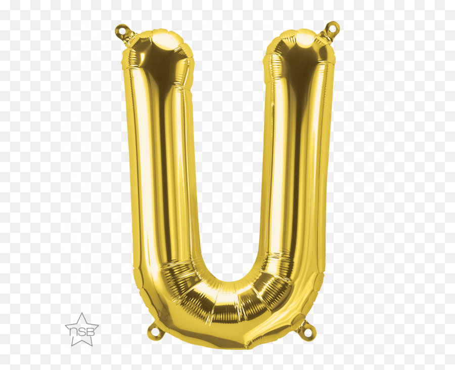 16 Letter - U Gold Shape Qualatex Foil Balloon North Letter U Blue Ballon Emoji,Golden Shower Emoji