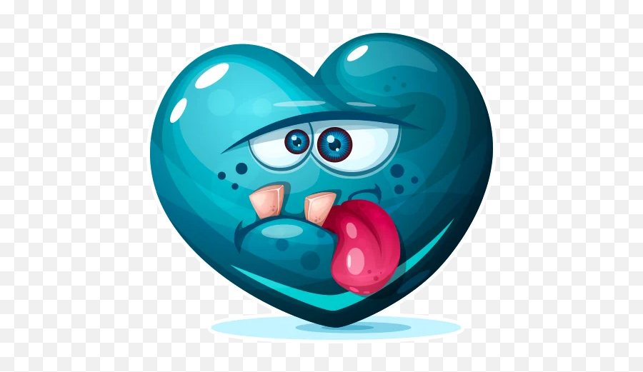 Funny Heart 2 - Stickers For Whatsapp Emoji,Funny Blue Emoji