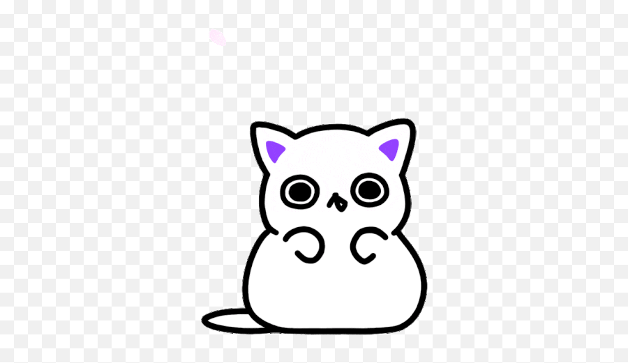 Cute Cat Sticker - Cute Cat White Discover U0026 Share Gifs Emoji,Cat Emoji Black And White