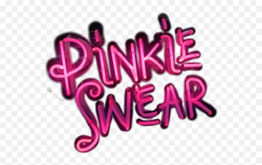 Pinkyswear Pinkypromise Neon Sticker - Girly Emoji,Pinky Swear Emoji