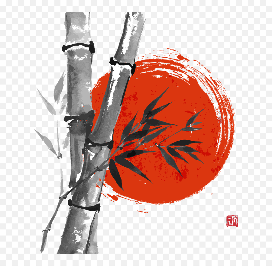 Download Japanese Wash Vector Ink Japan Bamboo Painting - Japanese Bamboo Vector Art Emoji,Frog Emoticon Japanese