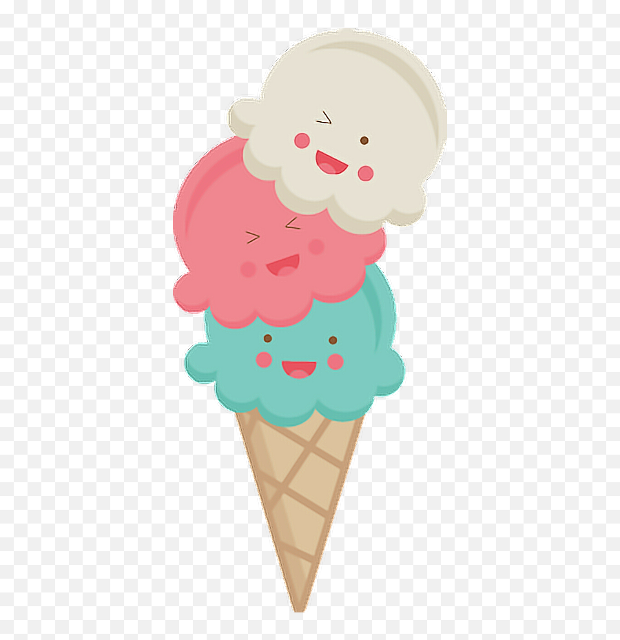 Helado Kawaii Sticker - Cute Ice Cream Sundae Clip Art Emoji,Ice Cream Queen Emoji