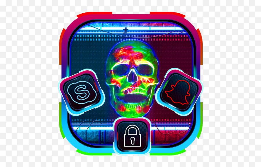 Neon Skull Light Theme - Dot Emoji,Skull Face Emoji Meaning