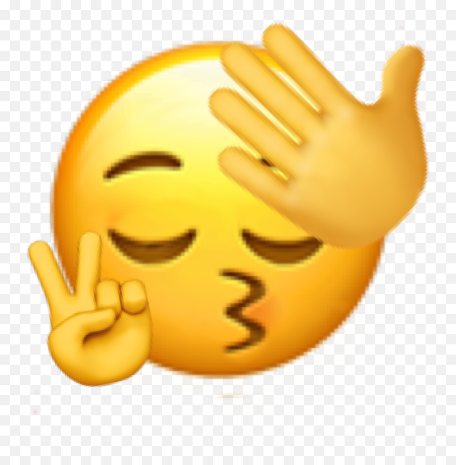 Emoji Peace Bisexual Akward Meme - Peace Sign Kissy Face,Peace Sign Emoji