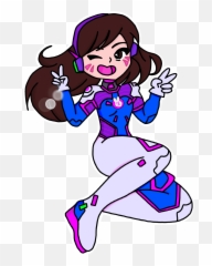 Dva Overwatch Overwatchdva Girl Sticker By Sbevex - Overwatch Dva Cartoon Emoji,Dva Emoji