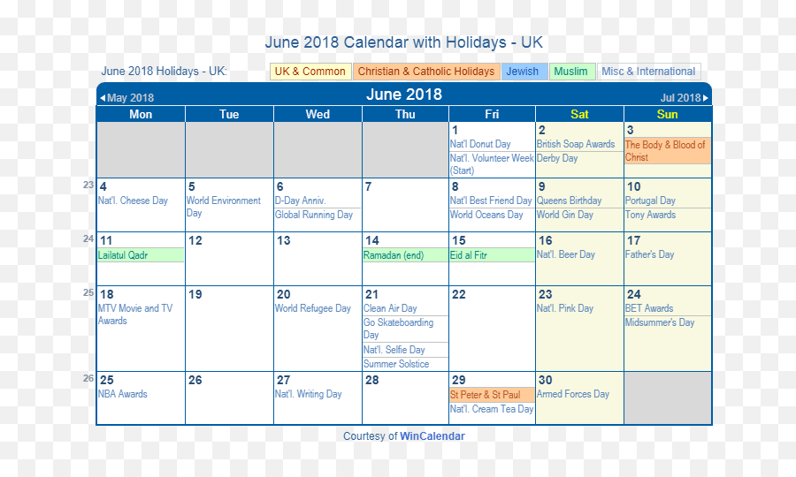 June 2018 Calendar With Holidays - United Kingdom Vertical Emoji,New Emojis June 2018