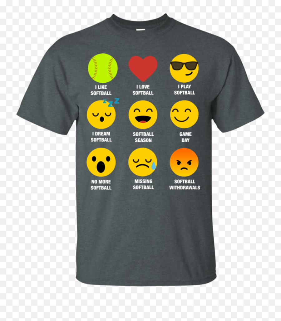 I Love Softball Emoji Emoticon Team - Css Tshirt,Black Circle Emoticon Small