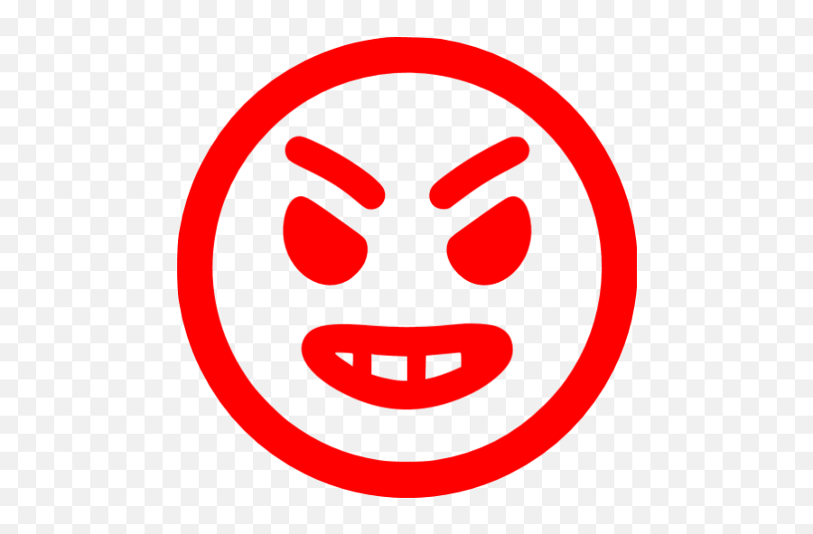 Red Angry Icon - Free Red Emoticon Icons Angry Red Icon Png Emoji,Anger Emoticon