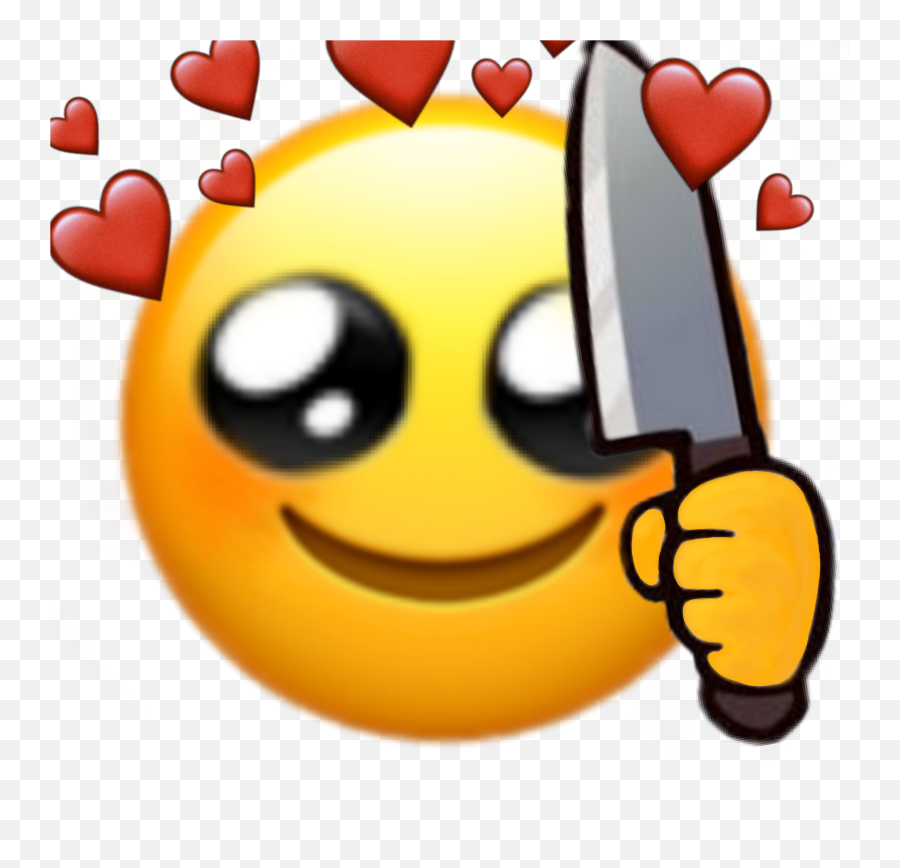 Emoji Remix Knife Mean Sticker - Smile Emoji With Knife,Mean Emoji