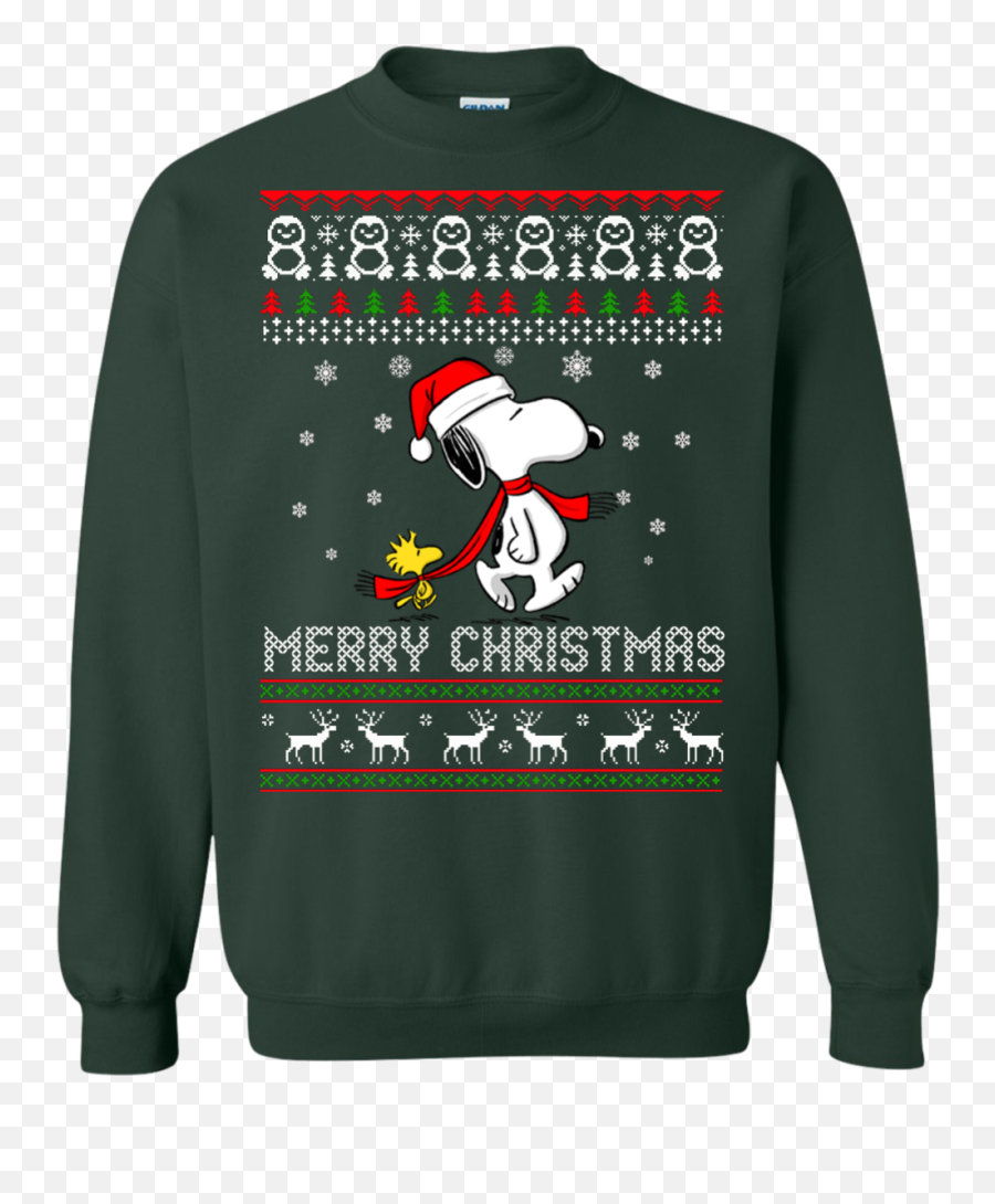 Snoopy Christmas Sweatshirt - Dads Working The Pole So Mommy Doesn T Have To Emoji,Snoopy And Woodstock Emojis