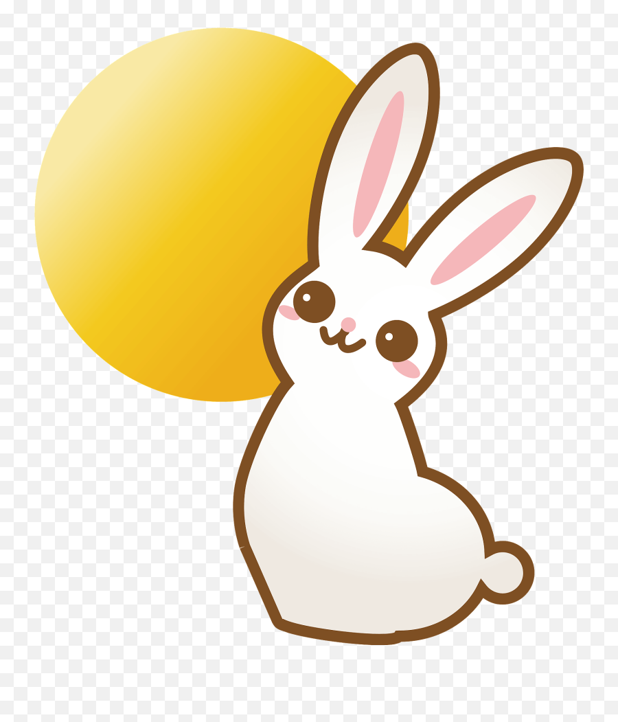 Moon And Rabbit Clipart Free Download Transparent Png - Chú Th Trung Thu Emoji,Bunny And Egg Emoji