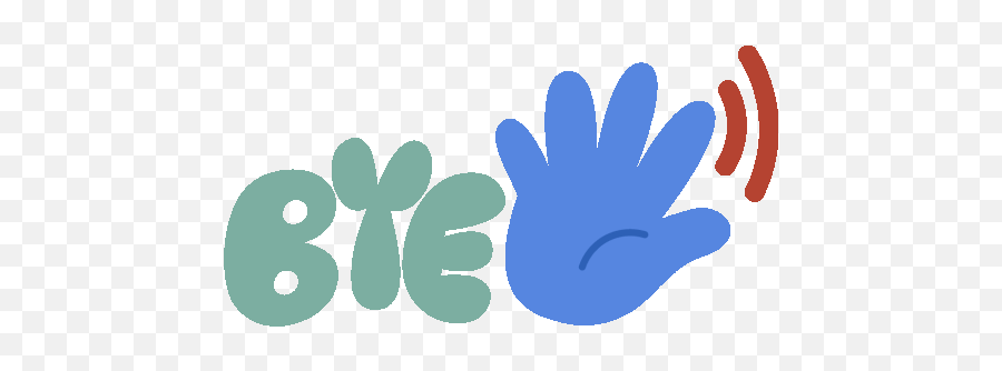 Bye Hand With Waving Motion Next To Bye In Teal Bubble - Language Emoji,Wavying Emotion