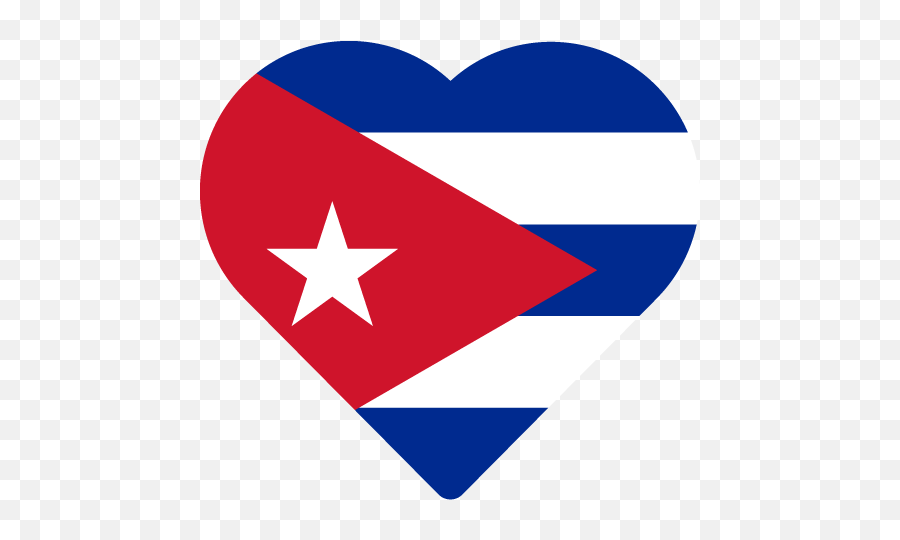 Flag Of Cuba - Cuban Flag Heart Shape Emoji,Emojis For Haitian Flag