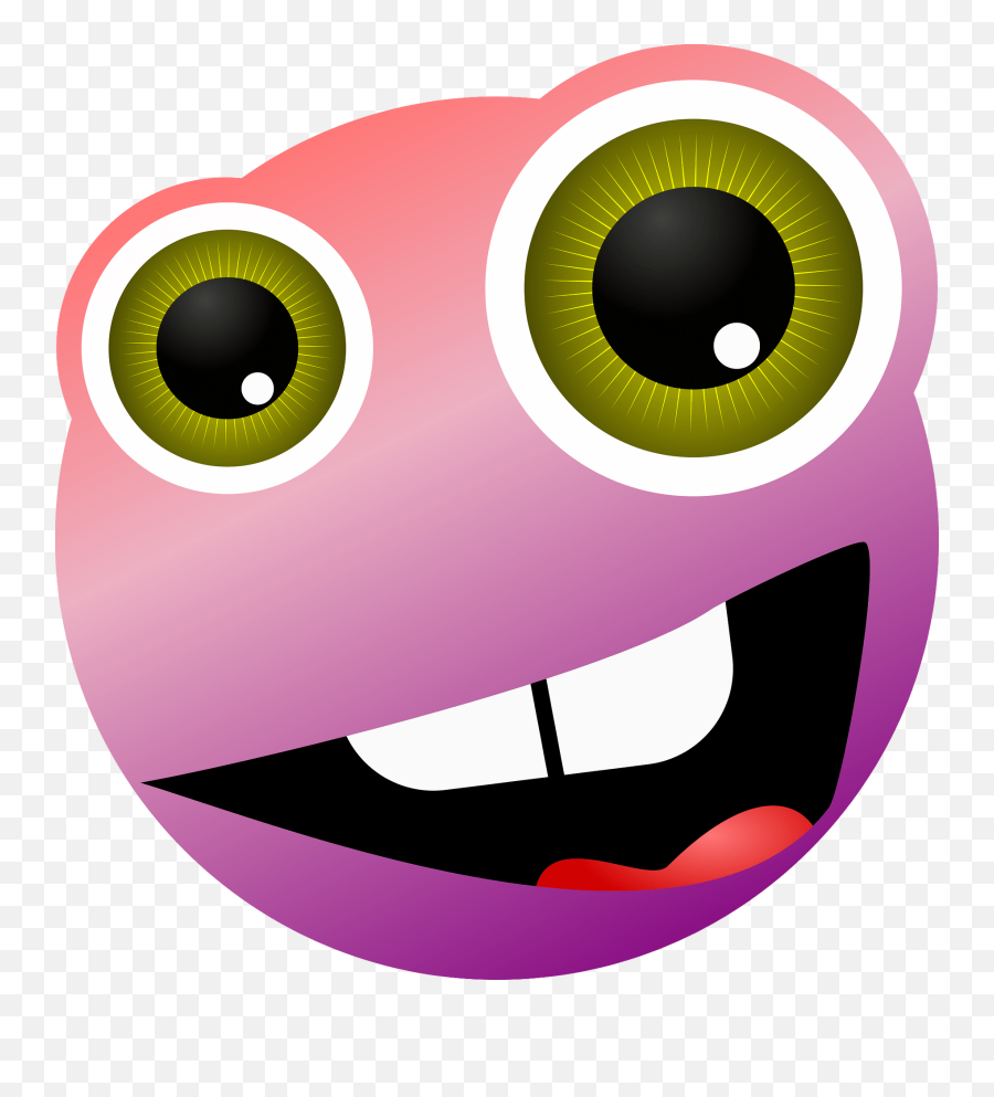 Big Eyes Smiley Color Crazy Graphic - Fou Png Emoji,Eyes Emoticons