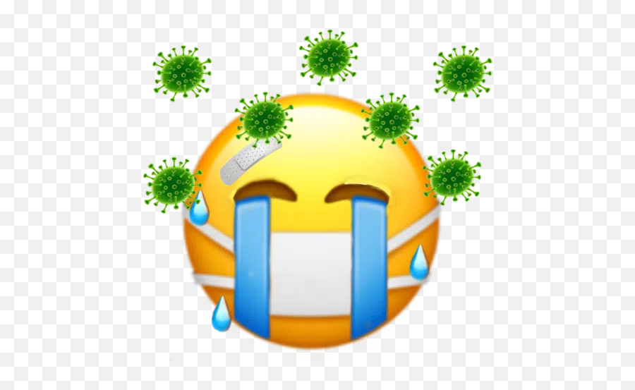 Emoji Meme Crying Coronavirus Sticker - Happy,Crying Emoji Meme