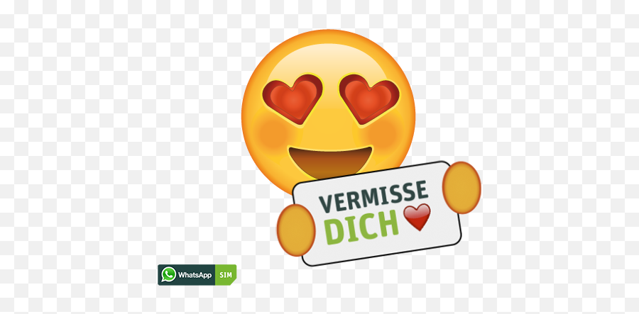 Herzaugen - Emoji Ich Vermisse Dich,Whatsapp Emoji Herz
