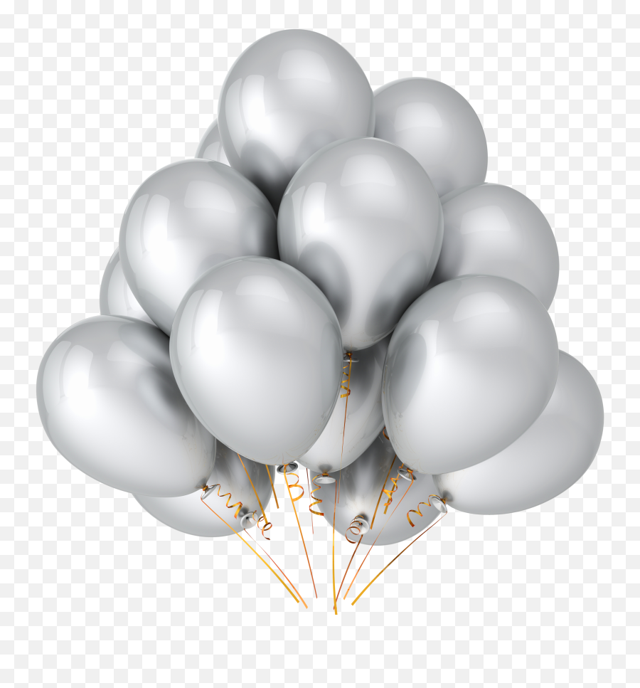 Balloons - Silver Balloons Transparent Transparent Png Transparent Silver Balloons Png Emoji,Balloon Emoji Png