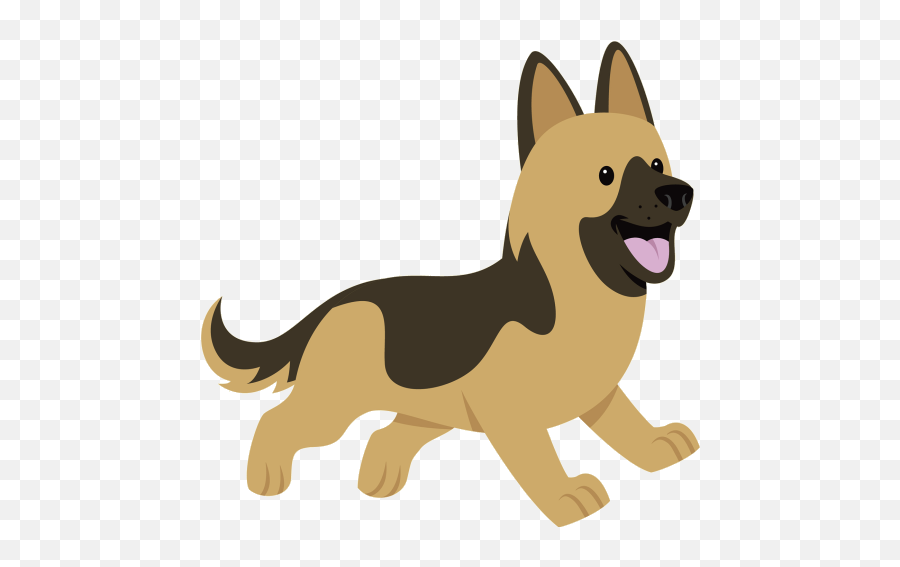 Black German Shepherd - Perro Pastor Aleman Dibujo Emoji,How To Tell German Shepherds Emotions By Their Ears