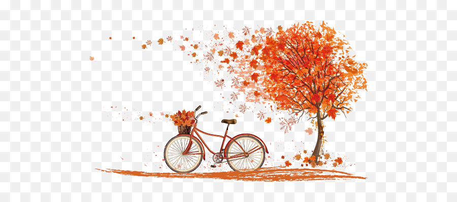 Download Leaf Cycling Color Leaves Autumn Vector Bicycle - Picsart Tree Png Hd Emoji,Autumn Emoticons For Facebook Status
